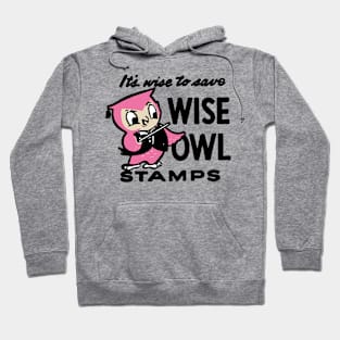 Vintage Wise Owl Retro Stamp Hoodie